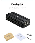 Black Leyu USB4 to RJ45 10 Gigabit Ethernet network adapter with attached USB-C cable.