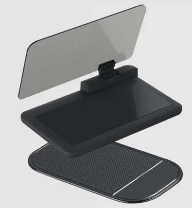 Universal car smartphone holder for navigation display with organic glass screen and reflection film.