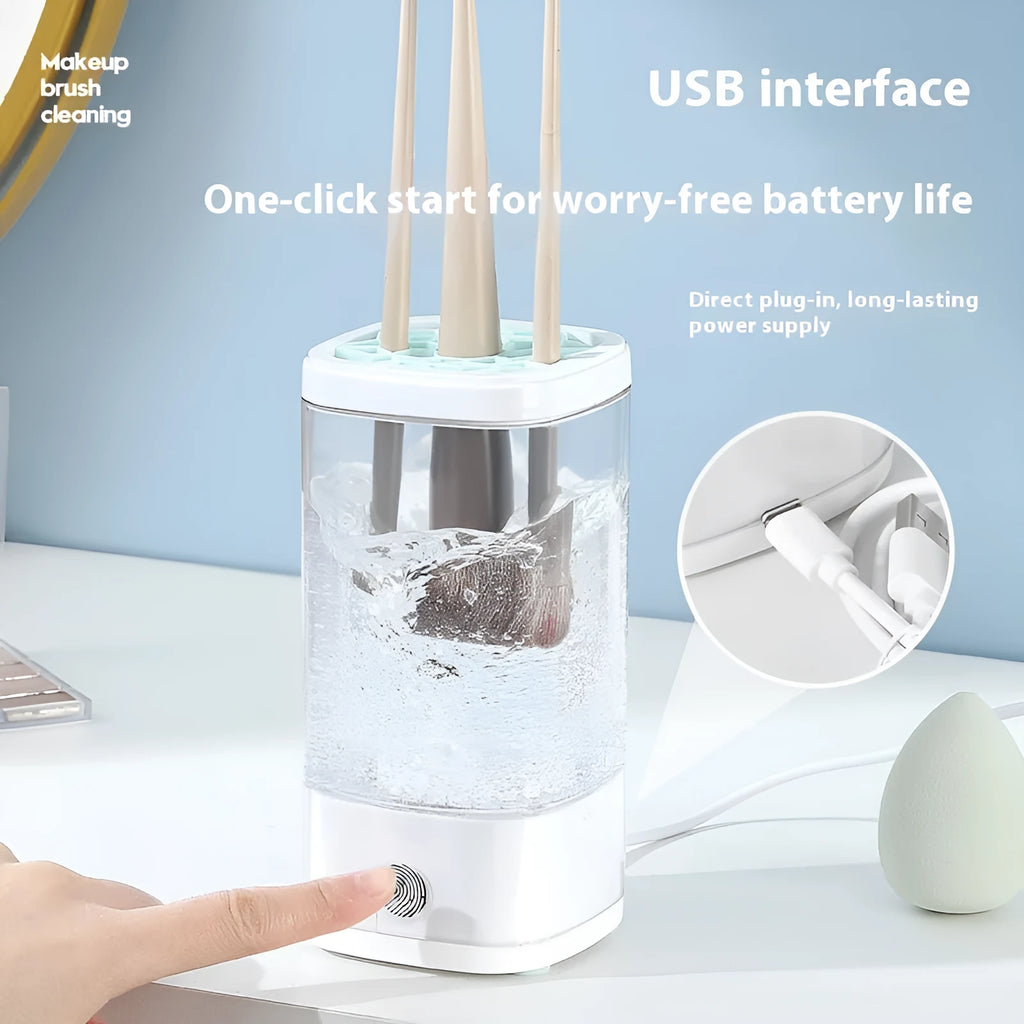 Makeup brush automatic cleaning machine storage box 7.6x7.6x16cm 8000rpm USB cup brush elegant gray