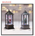Christmas simulation LED flame small oil lamp, plastic, 5cm x 5cm x 13cm, with old man and tree set options