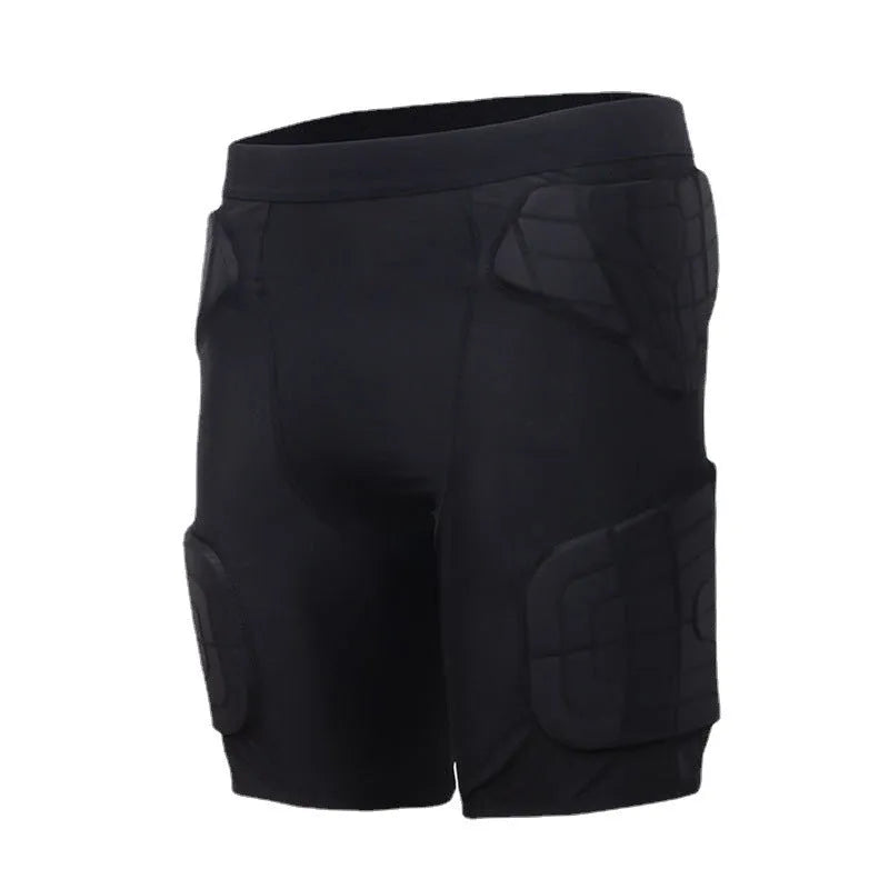 Black anti-collision sports pants for basketball and rugby with waist protection, sizes M to 2XL