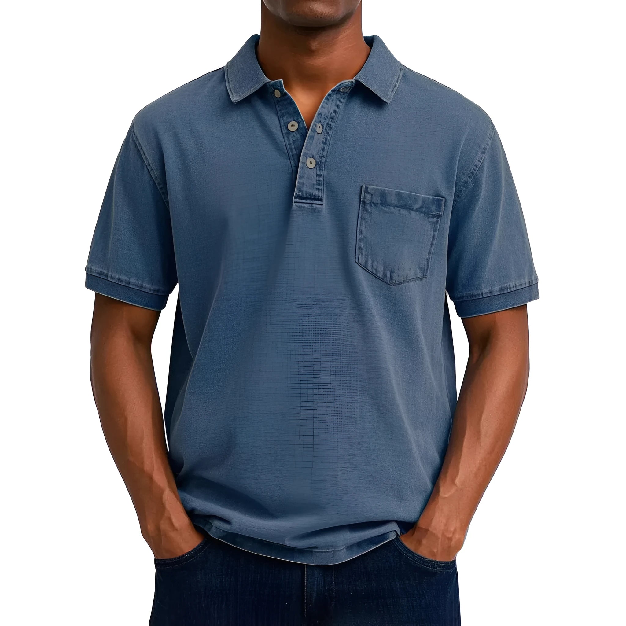 Korean style men's printed short sleeve shirt in polyester with slim fit design