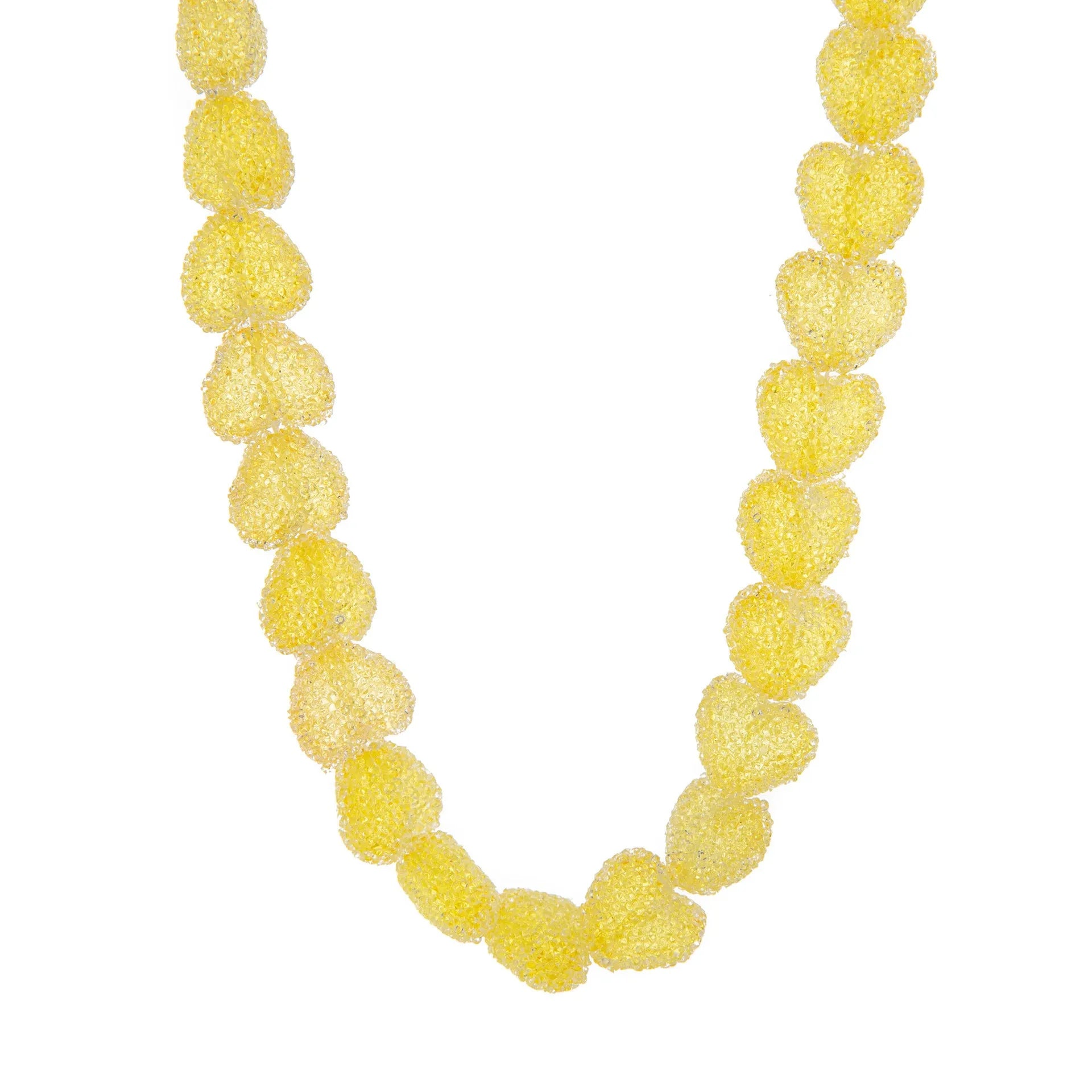 Colored loving heart resin necklace and earrings set with heart-shaped pendant and matching earrings in candy colours
