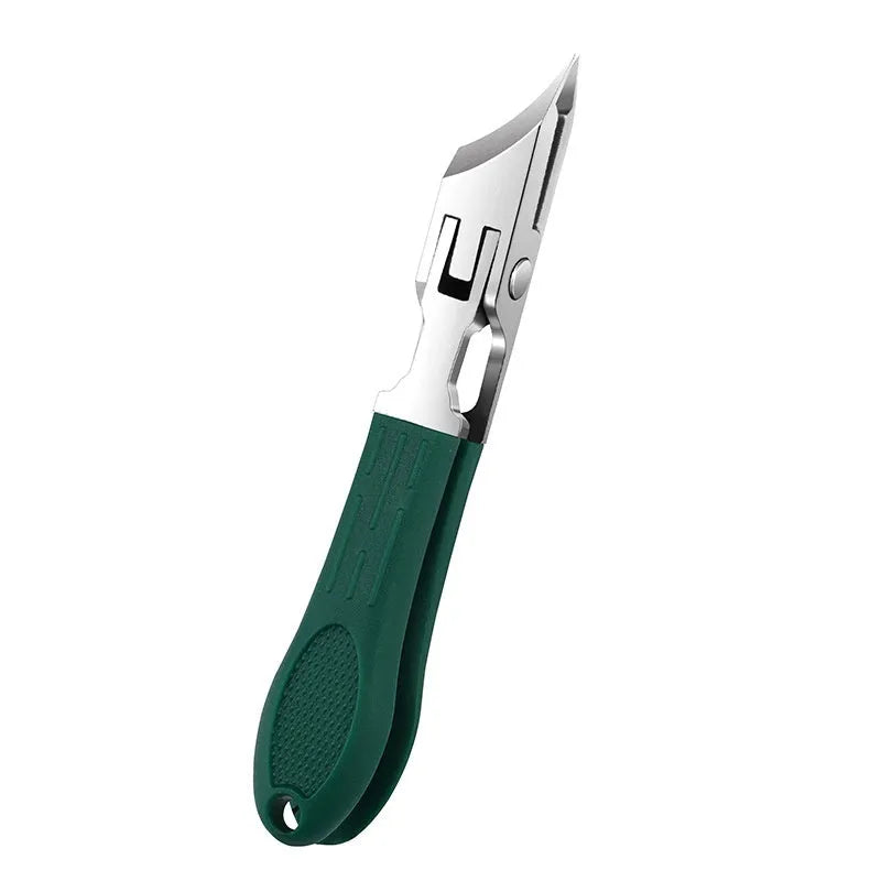 Anti-splash portable household fingernail maintenance kit with seven manicure tools in brown, white and green colours