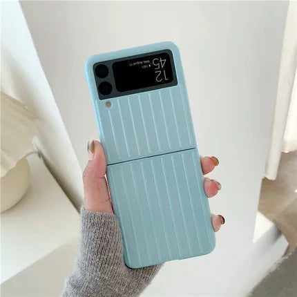 Samsung Z Flip3 ultra-thin flip phone case in solid colours showing front and back views