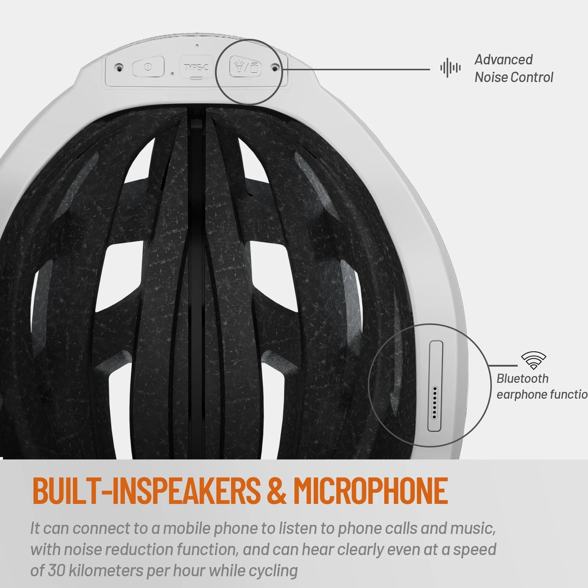 Black and grey smart cycling helmet with integrated warning light, adjustable for adult head sizes 57-62cm.