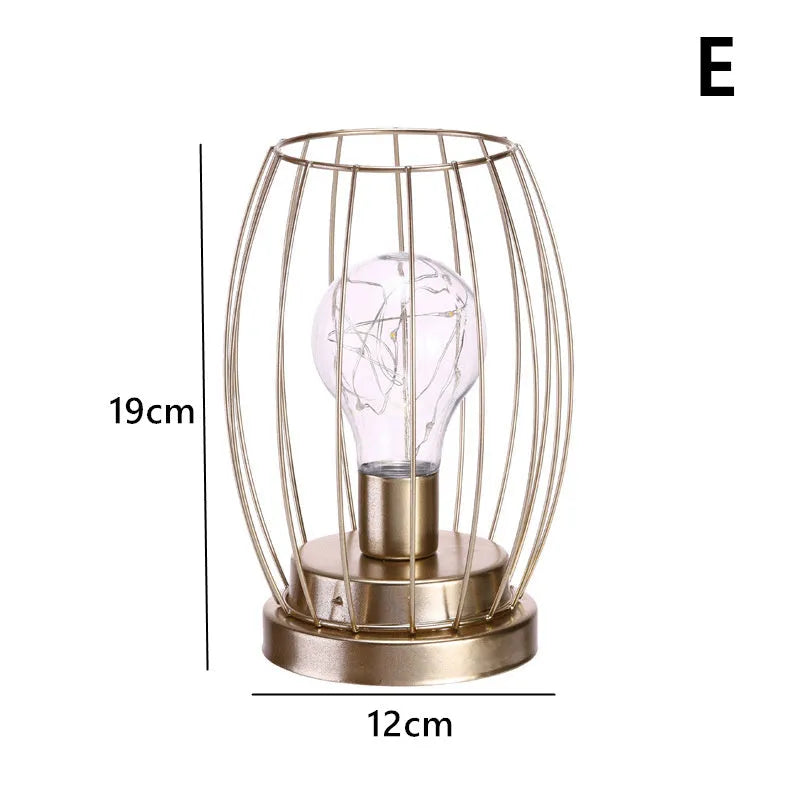 Iron geometric decorative light ornament with electroplated metallic finish in Nordic style