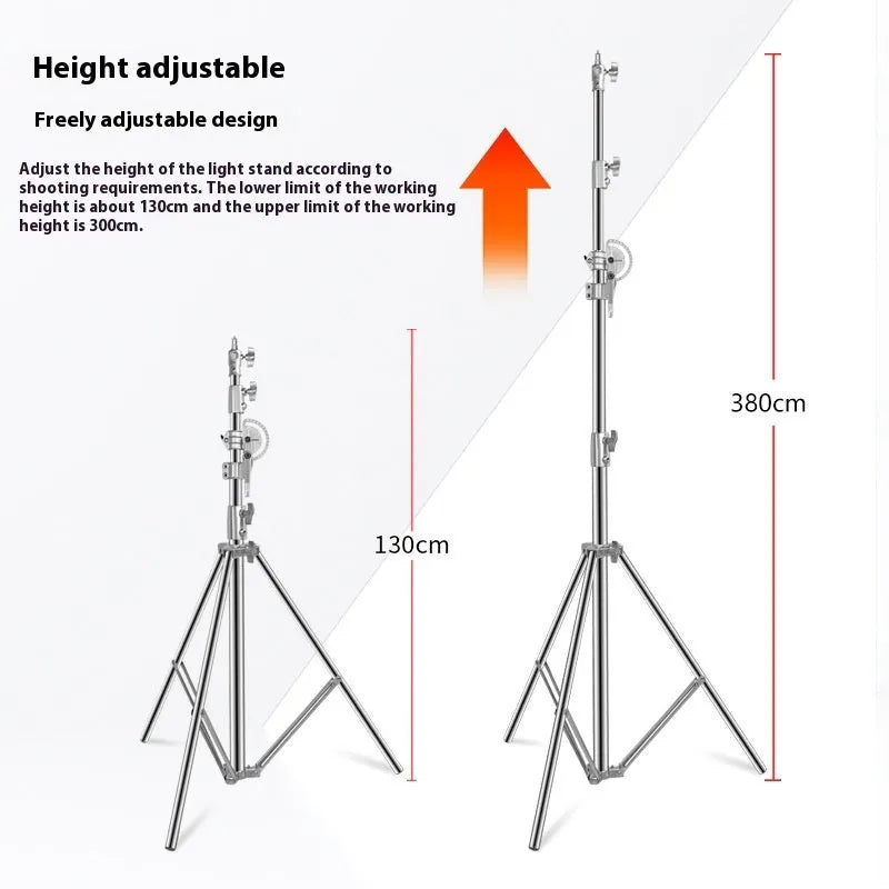 Silver stainless steel ceiling lamp rack with cross arm for mounting multiple lighting fixtures
