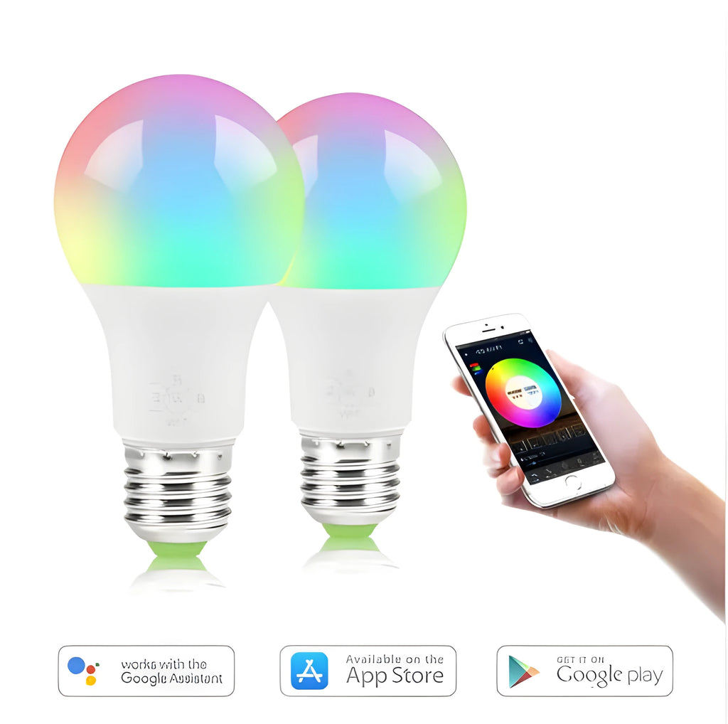 Smart LED light bulb E27 B22 4.5W RGB warm white 2700K-6500K dimmable app control, 60mm x 117mm
