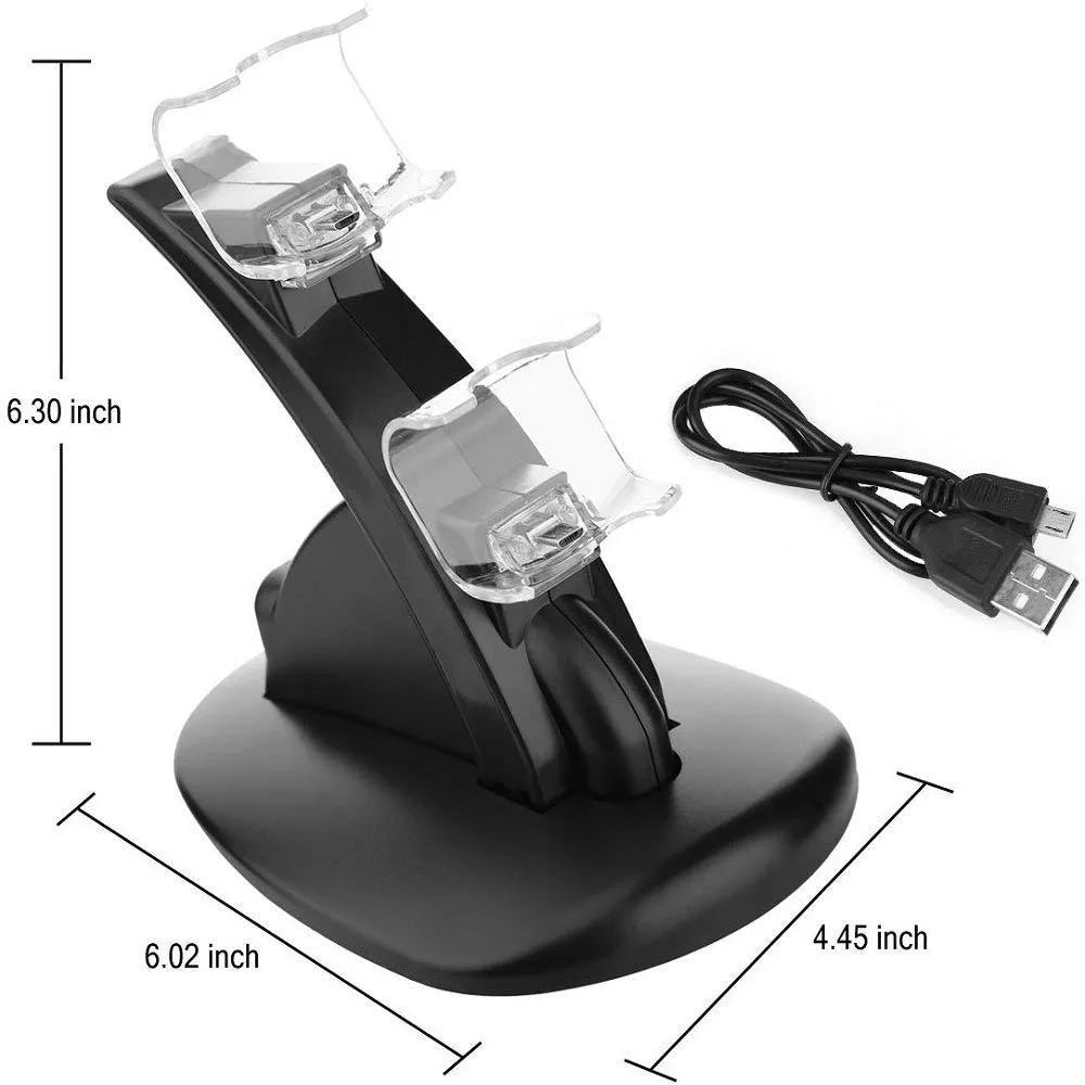 Black dual charging stand for Xbox One and Xbox One S controllers with USB connection, 150 x 110 x 155mm
