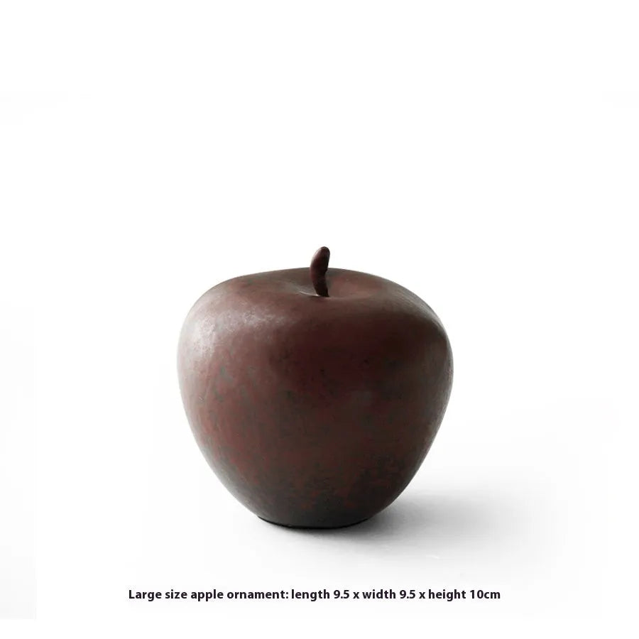 Retro Chinese ceramic apple ornament desktop decoration in large or small size