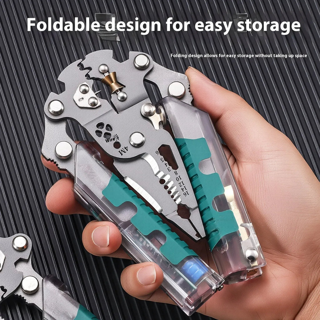 Electrician's multi-functional wire stripping pointed pliers with Luo ni steel cutting edges