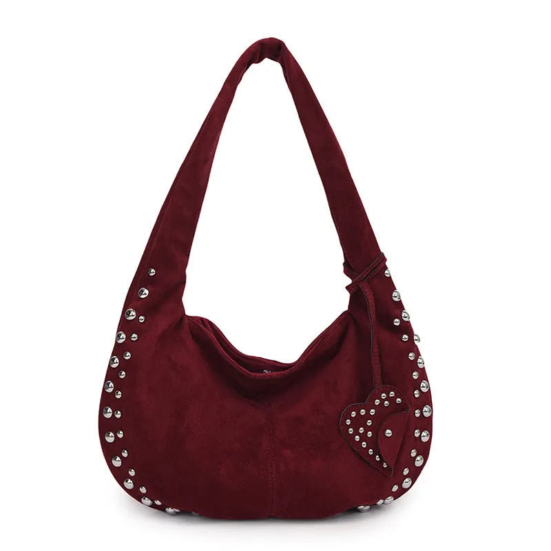 Women's soft plush strapless tote handbag in retro style showing colour options