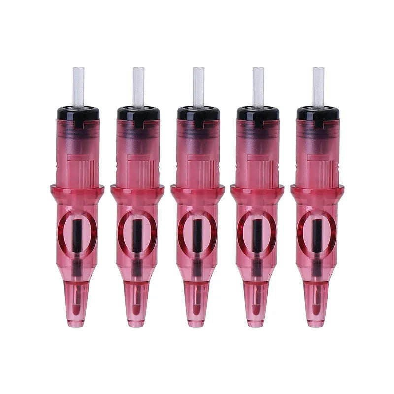 Tattoo integrated needle ballpoint pen tool for temporary cosmetic tattoos in assorted colours.