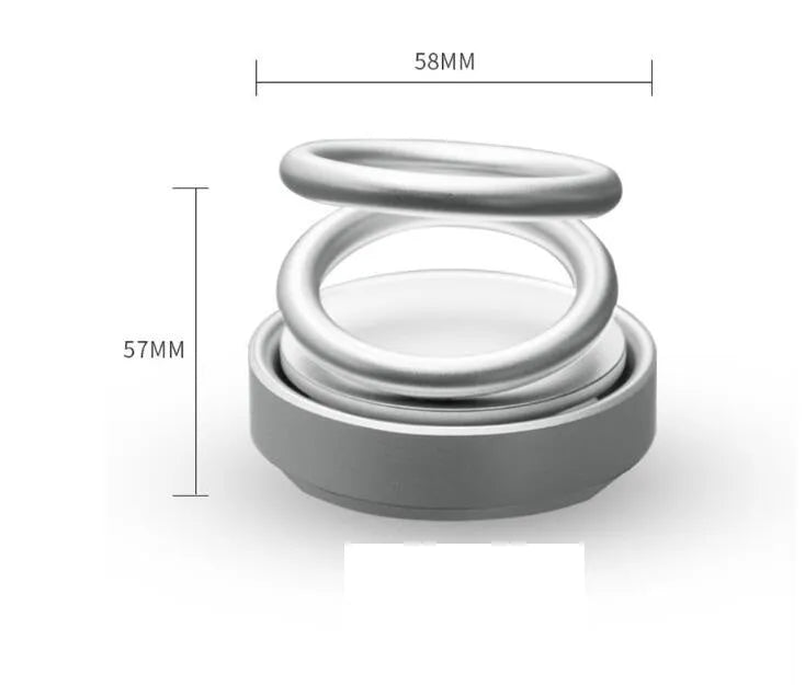 Double ring rotating car aromatherapy diffuser aluminium alloy Classic Black 6.4x5.8cm