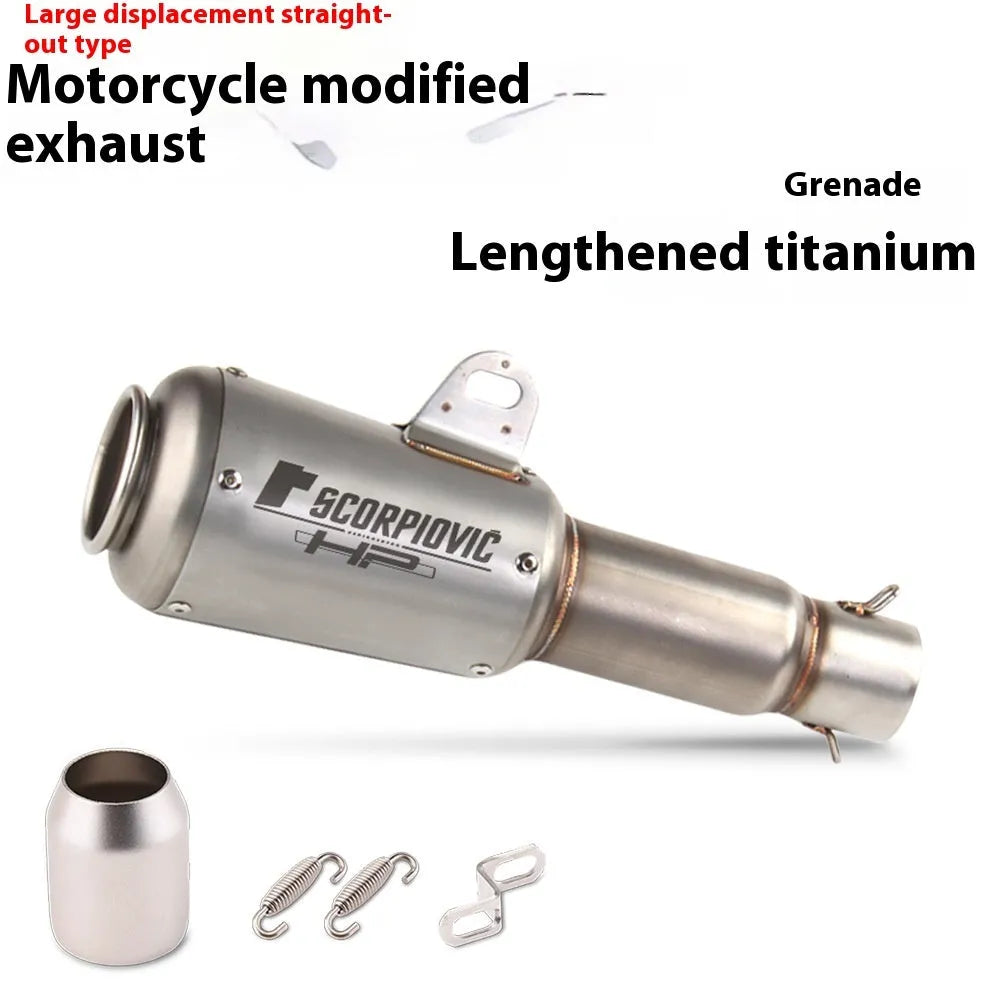Universal stainless steel racing motorcycle exhaust pipe with flower cover design in multiple colour options
