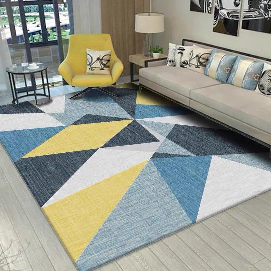 Modern minimalist Nordic style rectangular check carpet 40x60 cm in polyester fibre, three colour options