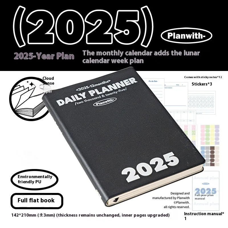 Waterproof notebook with PU cover for postgraduate entrance exam clock-in records in multiple colours