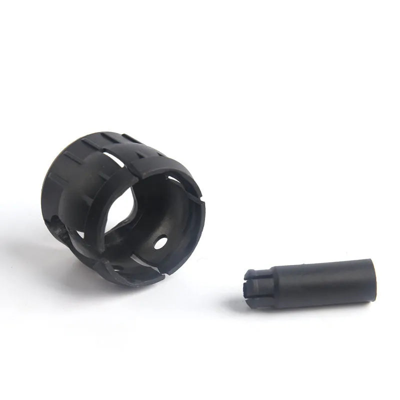 Black plastic gear lever knob cover for Vauxhall Opel Zafira, shown next to a ruler for scale.