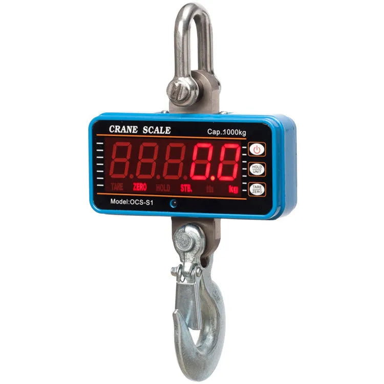 Orange electronic crane scale with digital display for 500 kg capacity weighing