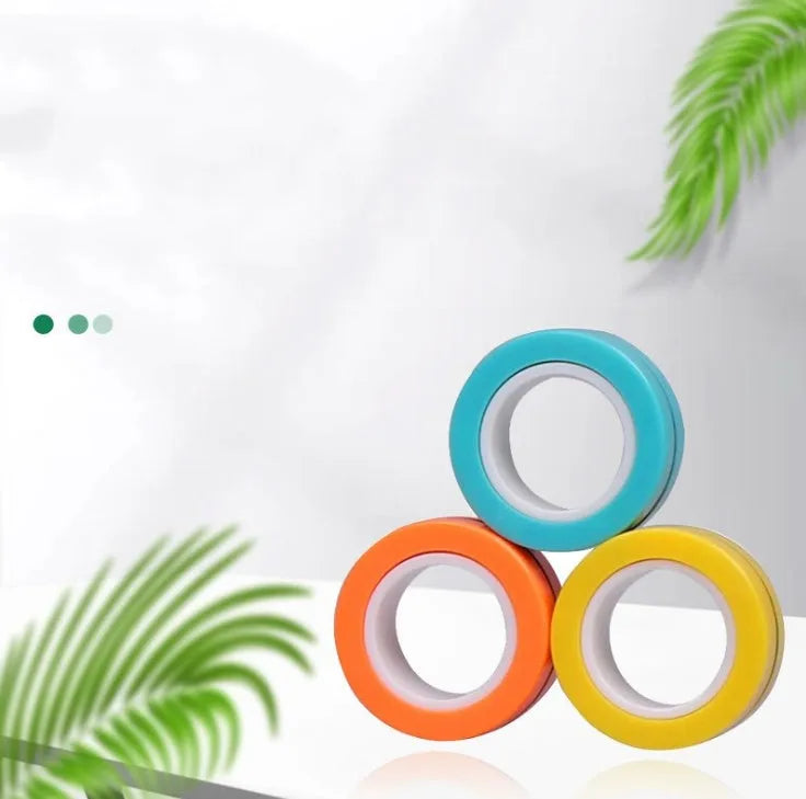 Magnetic finger rotating ring plastic fidget toy 1.8cm inner 3.2cm outer diameter