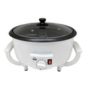 White oblate countertop coffee roasting machine with a 750g capacity for home use.