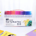 Set of watercolour pens in a case, available in 48, 60, 72, or 100 colour options for artists and crafters.