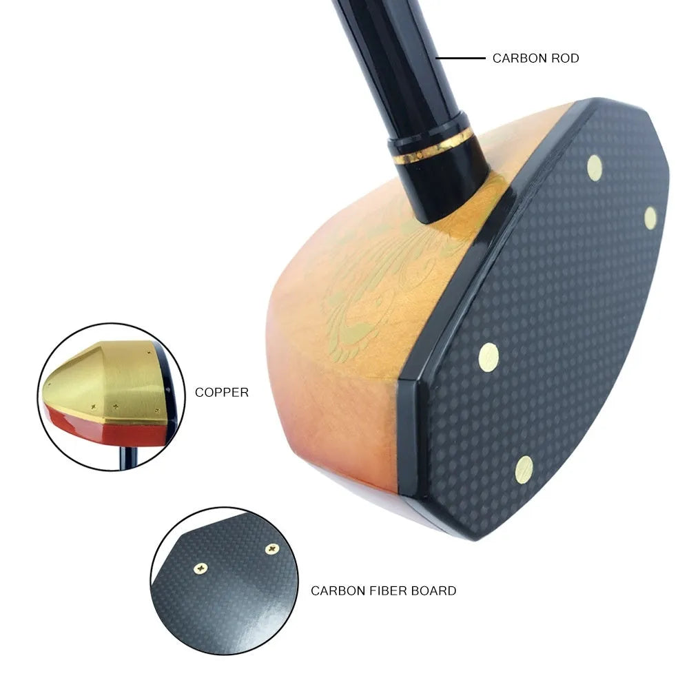 Maple head green golf training club with carbon shaft, 84cm length, R flex and 72 loft