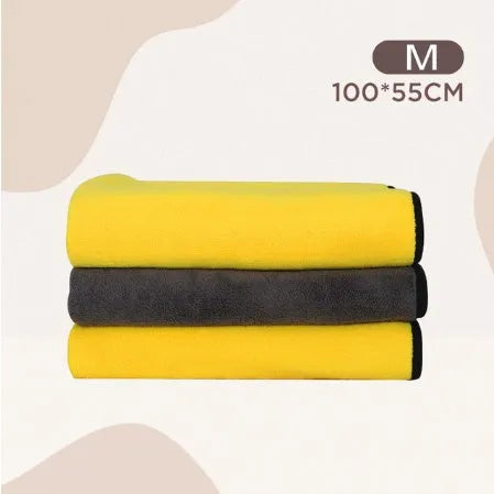 Dog absorbent bath towel made from microfibre cloth in three sizes