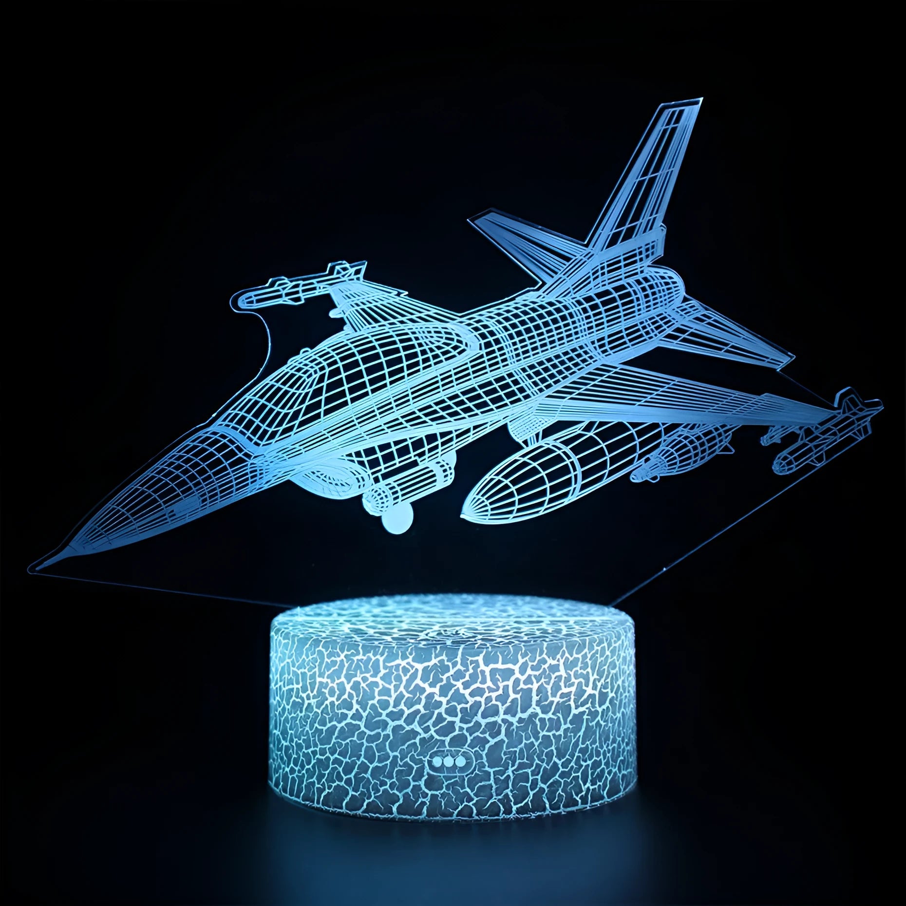 Airplane cartoon night light with acrylic shade and LED illumination for corridors and rooms