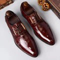 New men's crocodile leather shoes in black, genuine crocodile hide, side view, formal dress shoes