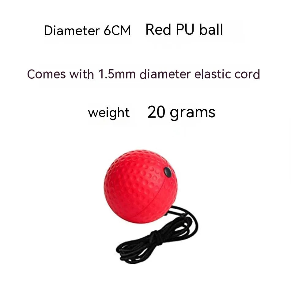 Head-mounted boxing reaction training ball set showing multiple coloured balls and adjustable headbands.