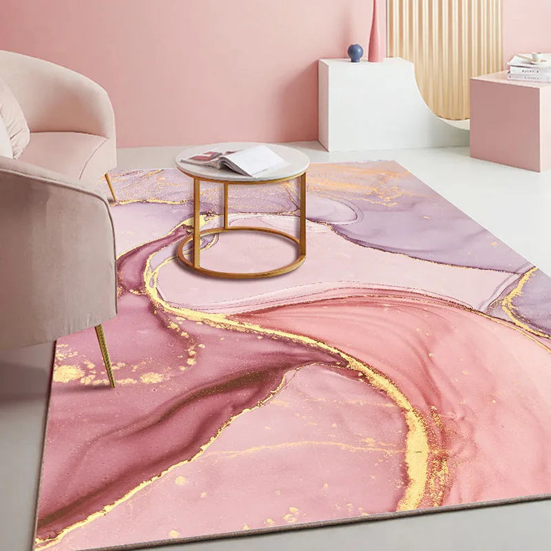 Home crystal velvet carpet in rectangular shape with machine-woven polyester surface and multiple size options