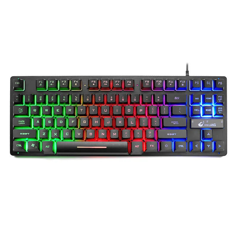 87-key mechanical gaming keyboard in black, wired USB, compact 36.5cm size