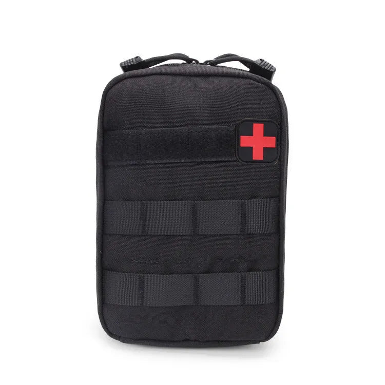Tactical medical accessory bag in wear-resistant nylon with MOLLE webbing and Velcro closure