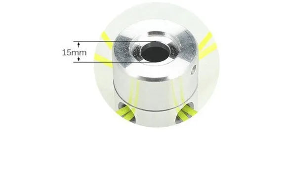 Aluminium cylinder grass trimmer replacement head with four light yellow square ropes and a wrench