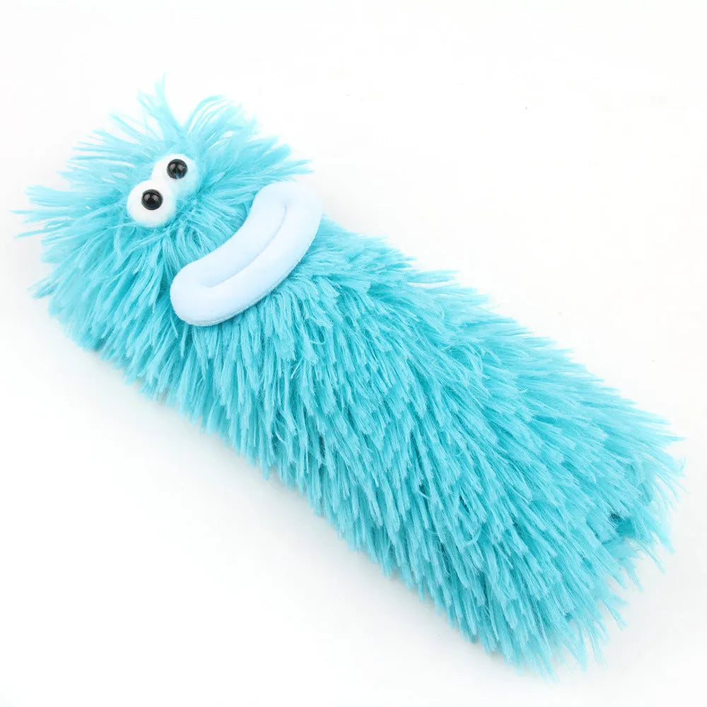 Soft plush interactive cat toy with catnip and crinkle sound feature in assorted colours.