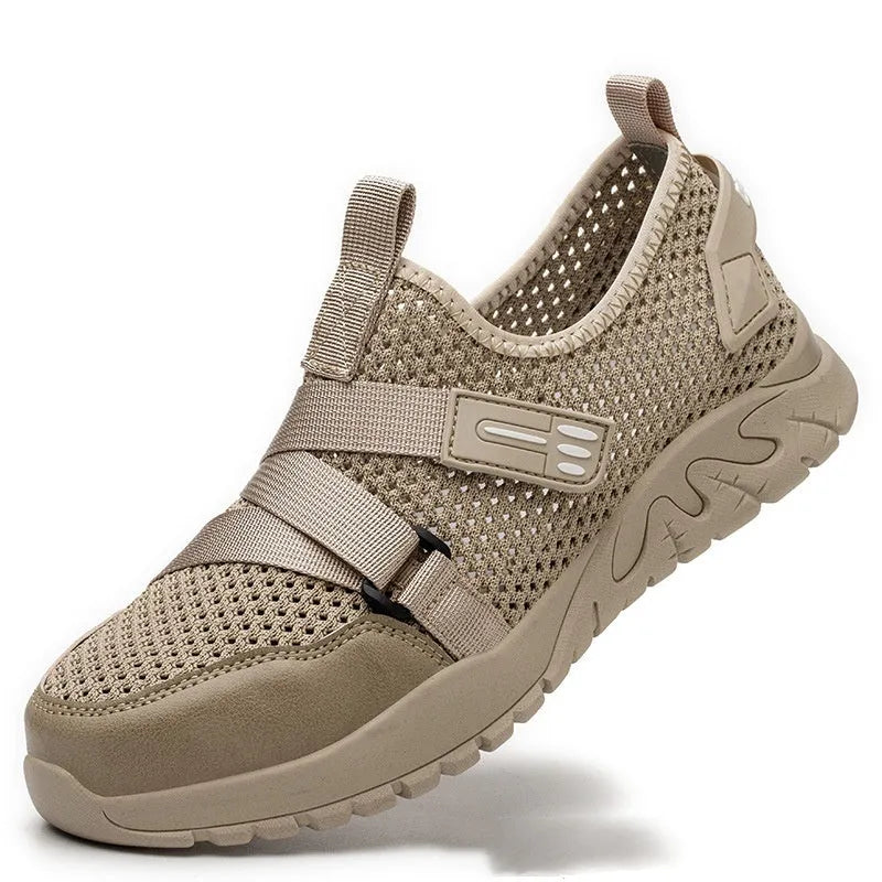 Grey anti-smash anti-puncture insulated safety work shoes with rubber sole