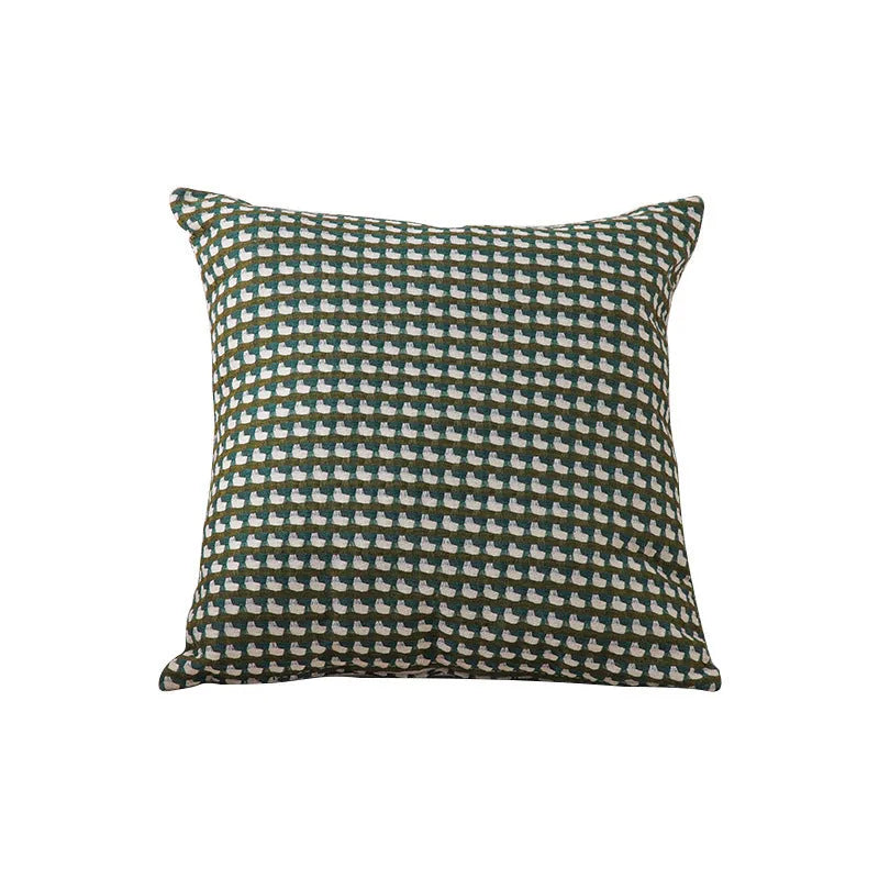 Modern minimalist 45x45cm yarn-dyed Tihua cushion cover with geometric abstract pattern in colourfast orange