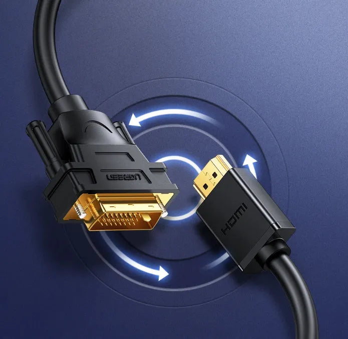 HDMI adapter cable for laptop to external display connection, showing cable length options.