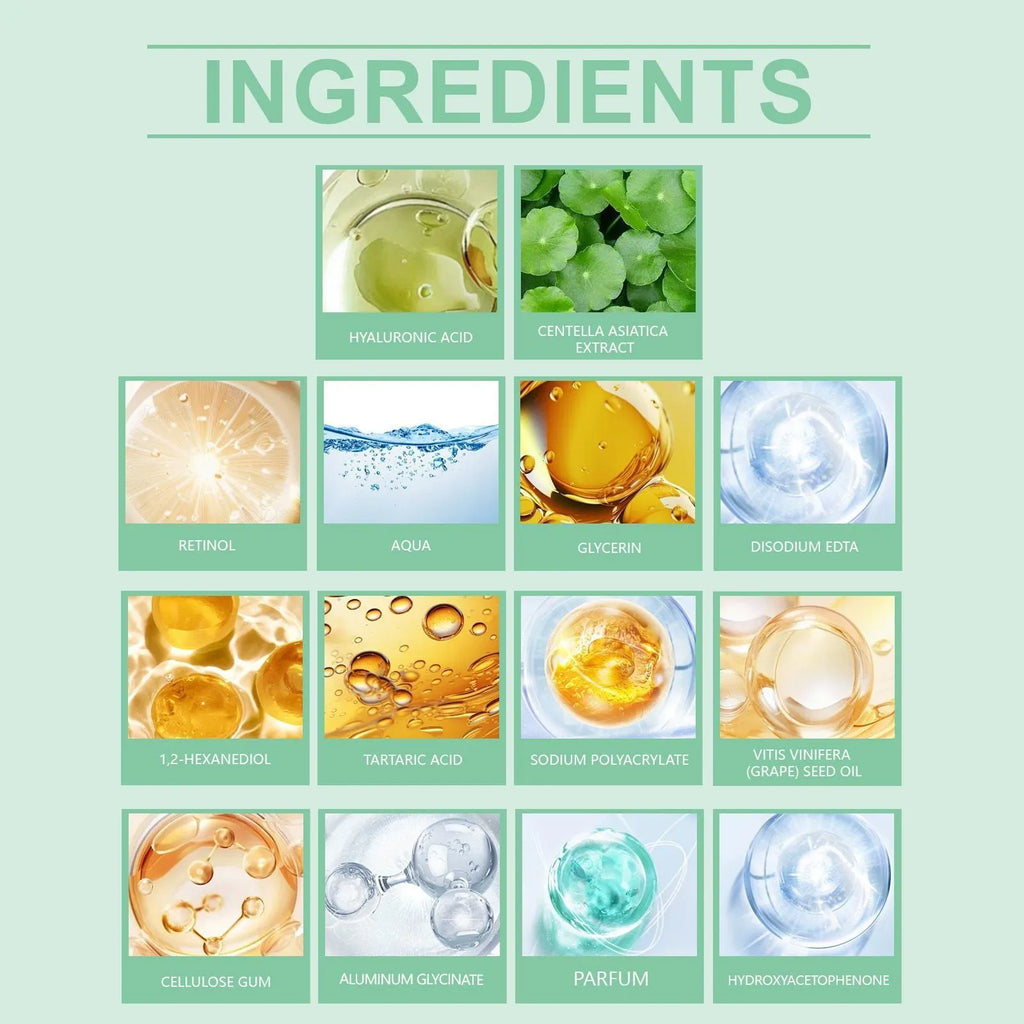 Retinol hydrating facial sheet mask on packaging