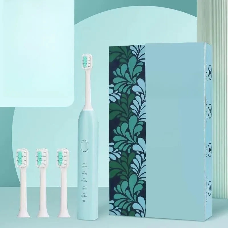 Yellow duck design rechargeable electric toothbrush with soft bristles on a white background.