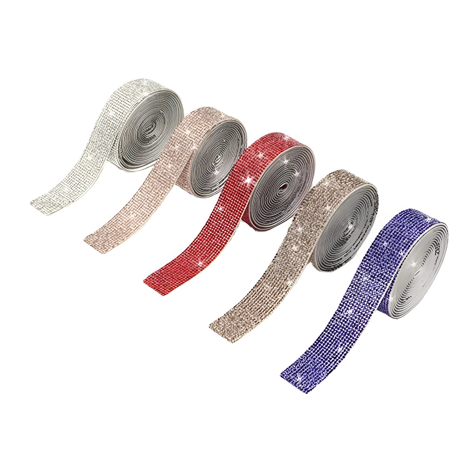 Self-adhesive glass water drill strip on backing paper, showing white and AB colour options.