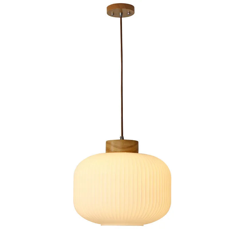 Nordic style wooden retro pendant ceiling light chandelier shown in three size options.