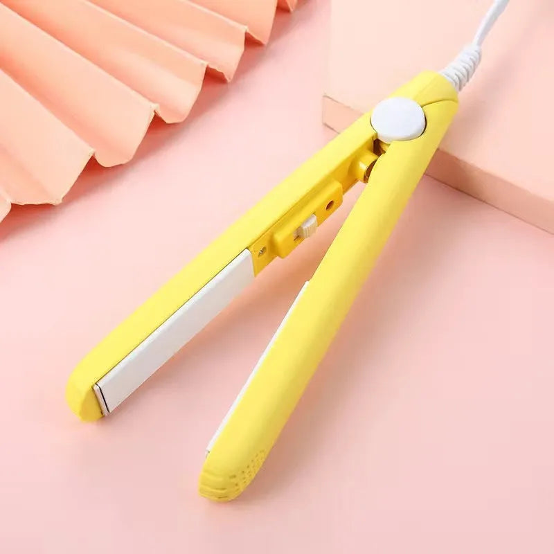 Blue mini hairdressing splint iron with storage box for styling bangs and perms