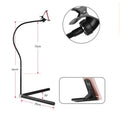 Adjustable bed mobile phone holder with universal clamp in black and white colour options