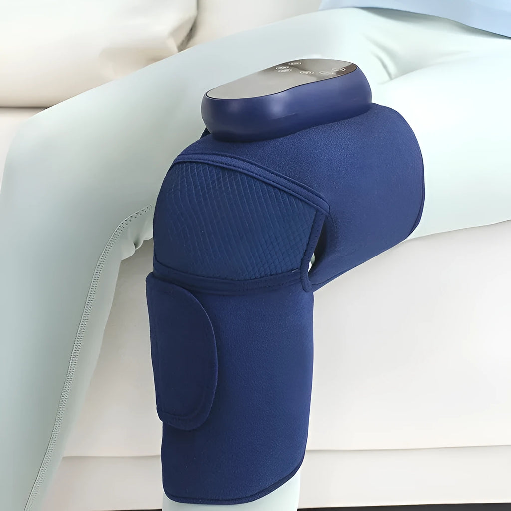 Airbag blue self-heating knee massager with adjustable power control