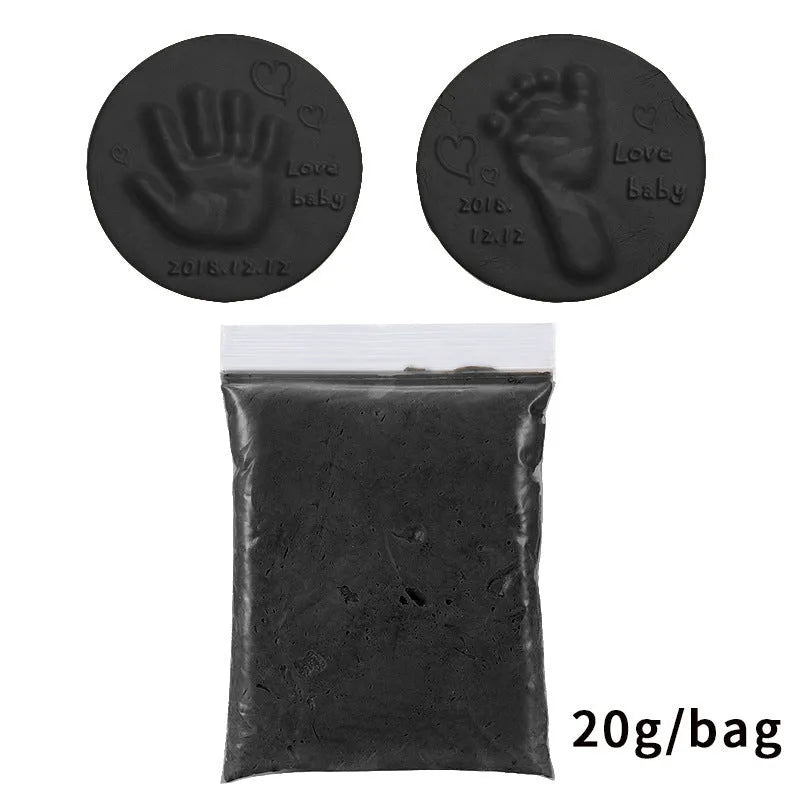 Baby handprint footprint clay kit with 20g soft non-toxic moulding paste in multiple colours