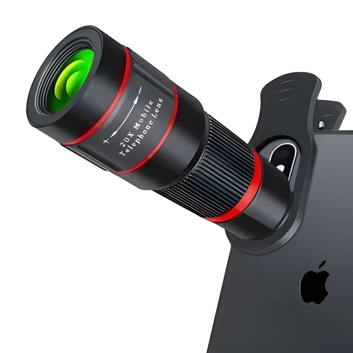 20x mobile phone telescope lens with universal clip for smartphone attachment