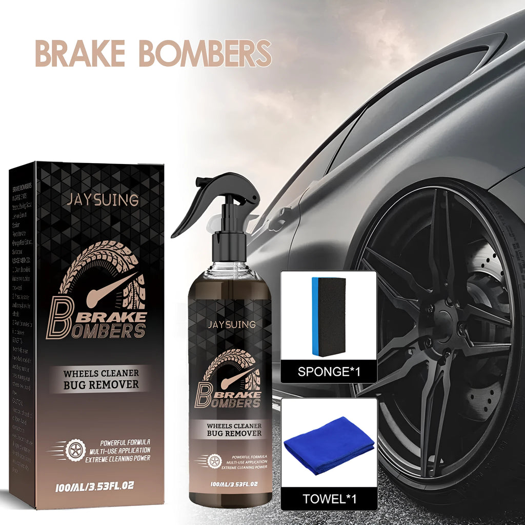 Car brake cleaning kit with 100ml bottle, sponge and cloth for brake disc maintenance